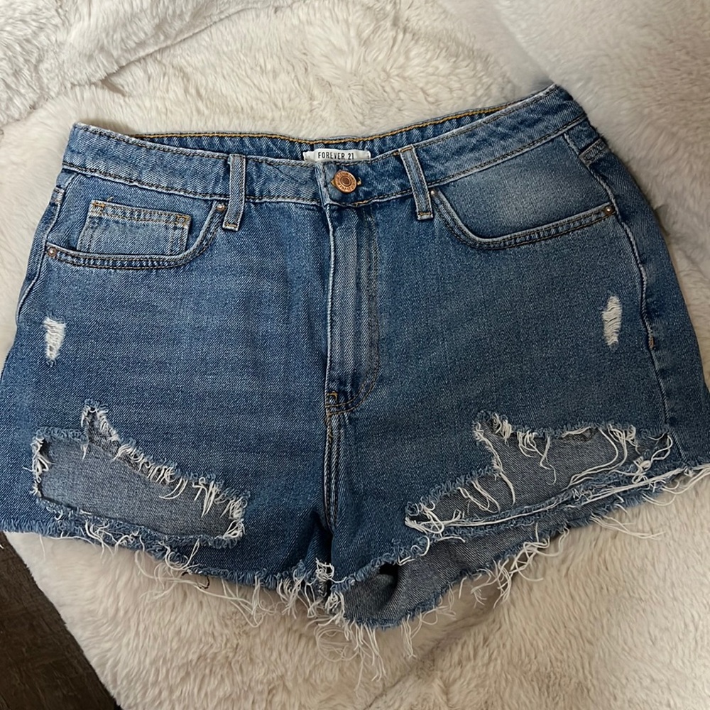 Forever 21 distressed jean shorts